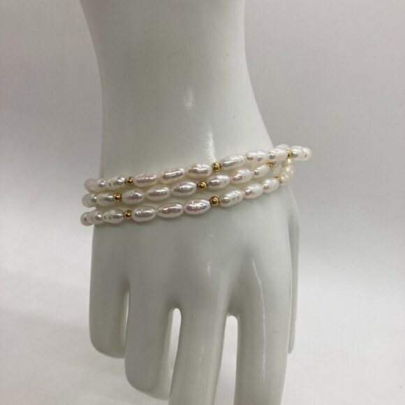 Vintage Jostens 3 Strand Freshwater Pearl Bracelet Employee Service HealthSpan - Picture 2 of 10